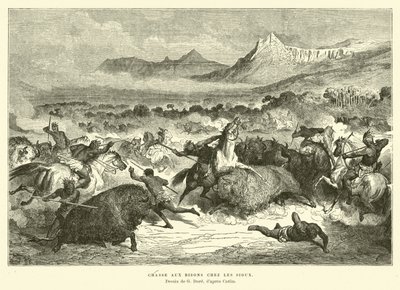 Sioux Hunting Buffalo by Gustave Dore